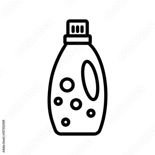 Fototapeta liquid detergent vector icon set in black and white. 