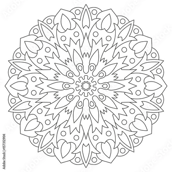 Obraz Ethnic element mandala. Circular pattern coloring page for