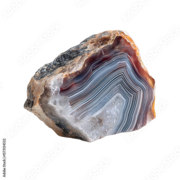 Fototapeta Large rock with a blue and red stripe