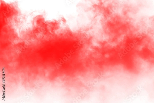 Obraz red smoke cloud fog dust isolated on transparent background. Colorful smoke smog misty fog steam explosion special effect. Smoke texture for Compositing, covering, overlay, design elements, PNG