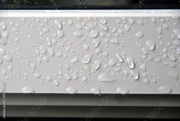 Obraz Rain drops on a window frame.