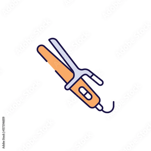 Fototapeta Curling Iron icon design with white background stock illustration