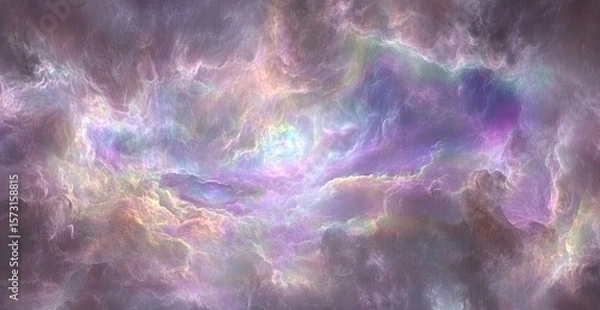 Fototapeta Abstract cosmic clouds of pastel hues