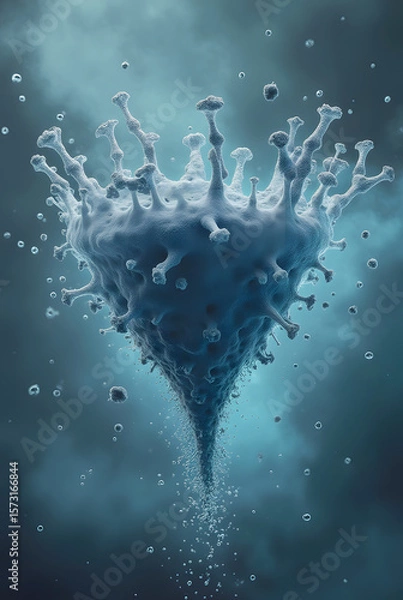 Obraz Unique visual representation of a virus structure illustrating its complex design amidst a cosmic background