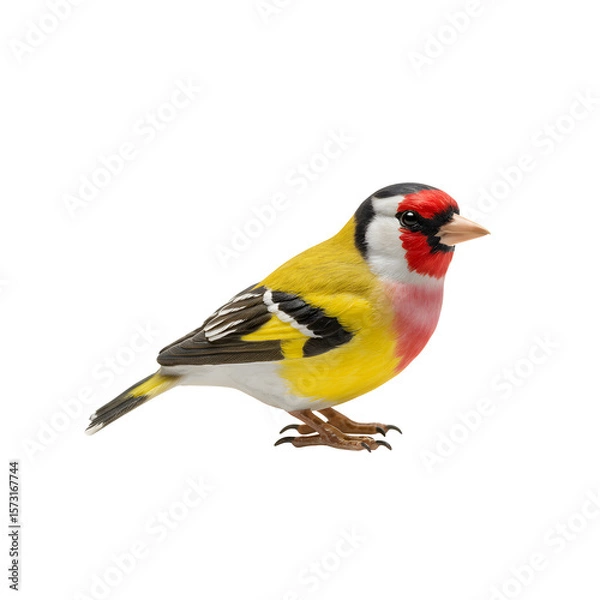 Fototapeta Small bird figurine isolated on transparent background, studio shot