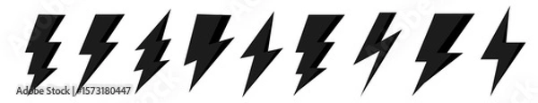 Fototapeta Lightning bolt icons set. Vector illustration