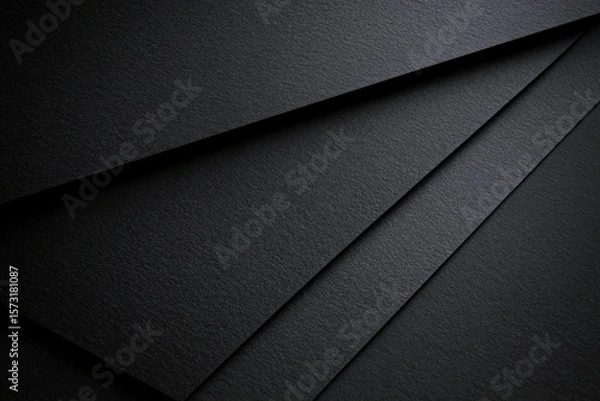 Fototapeta Textured Black Paper Background with Elegant Layers