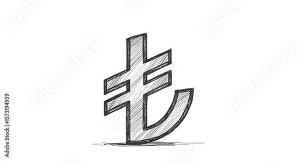 Obraz Turkish Lira Currency Symbol Sketch