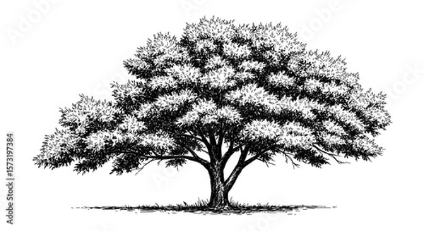 Obraz Detailed Hand-Drawn Tree Illustration