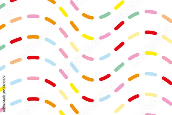 Fototapeta colorful dashed lines pattern on white background