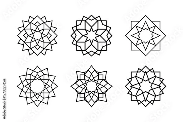 Obraz Geometric Flower Mandala Vector Set Vector illustration