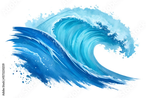 Fototapeta water splash isolated on white, vector illustration of a wave , abstract watercolor background