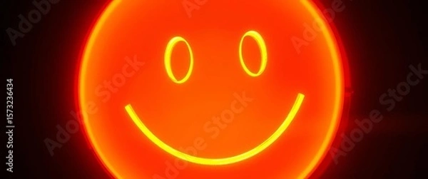 Obraz Glowing smiley carved into a radiant orange, radiating joy,  bright,  smile face
