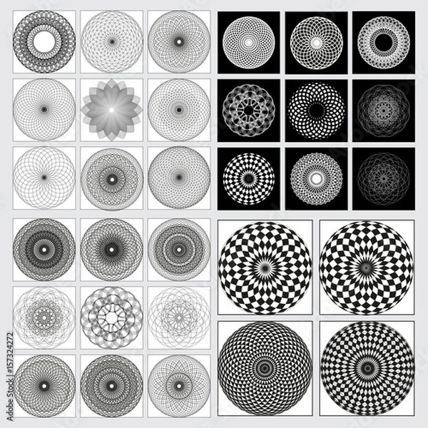 Obraz Monochrome elegant pattern. Black and white geometric circular pattern.