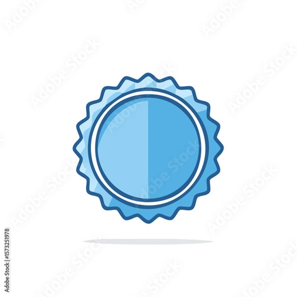 Fototapeta Light Blue Serrated Circle Frame Graphic Element Design for Badges and Seals