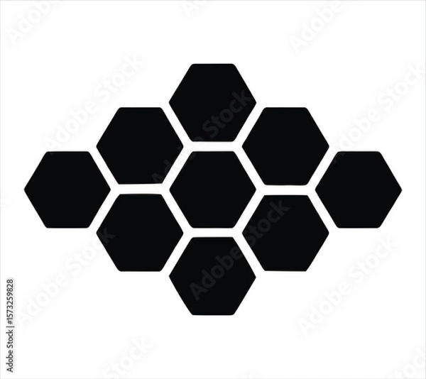 Obraz Abstract Hexagon Rings Tech Logo