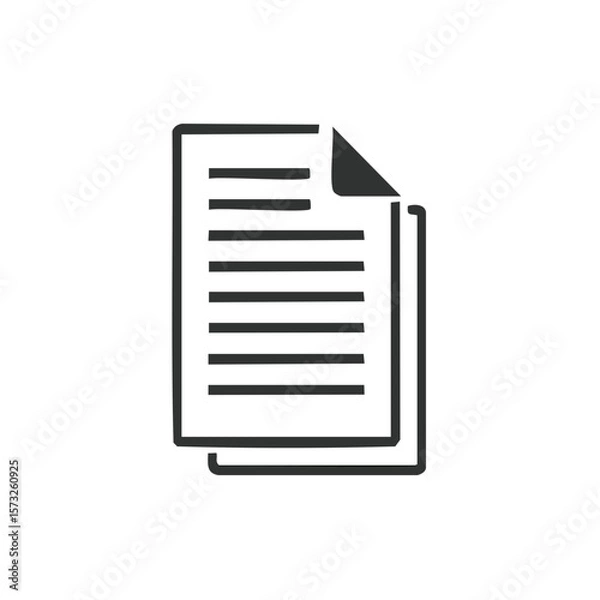 Fototapeta Black and White Documents with Curled Page Corner Paperwork Stack Vector