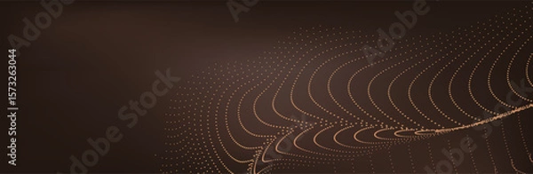 Obraz Abstract Music background. Big Data Particle Flow Visualisation chemical industry. Science infographic futuristic illustration. Sound wave. Premium background design with mocha mousse sound wave