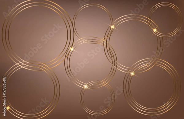Obraz Premium background design with mocha mousse line pattern (texture) in luxury pastel color. Abstract horizontal vector template for business banner.dark brown background with golden brown circles. 