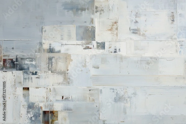 Fototapeta Abstract grunge white grey texture painting brushstroke art background distressed rough surface modern contemporary creative design element backdrop