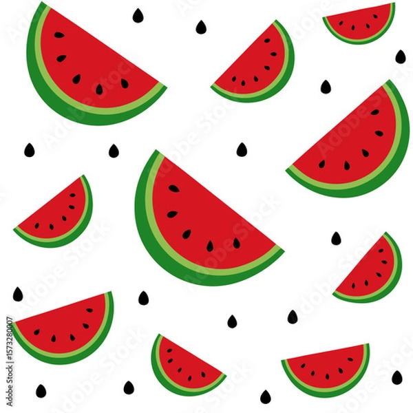 Fototapeta Seamless background with watermelon. Watermelon nice pattern.