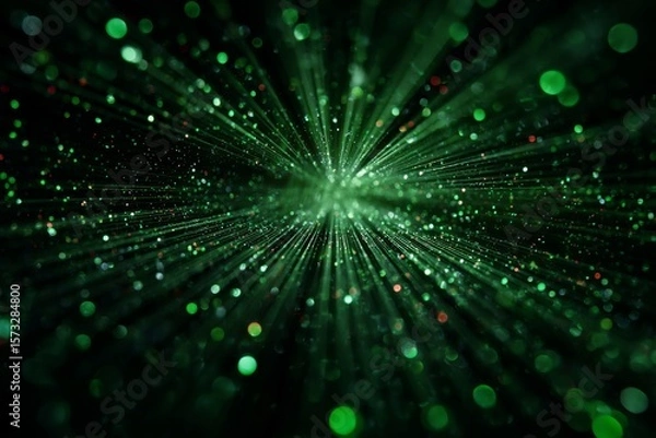 Fototapeta DMT laser experiment with glowing orange computer code code. Background tech image. Digital highway. Data stream