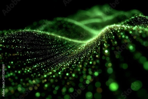 Fototapeta DMT laser experiment with glowing orange computer code code. Background tech image. Digital highway. Data stream