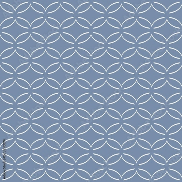 Fototapeta A geometric pattern of interlocking circles creates a sophisticated lattice design against a dark background. The symmetrical arrangement forms a visual rhythm that is both modern and elegant.