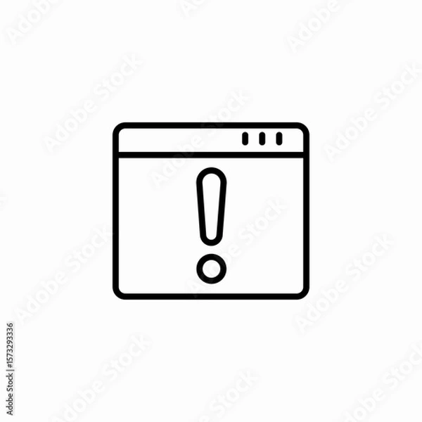 Fototapeta browser window error icon sign vector