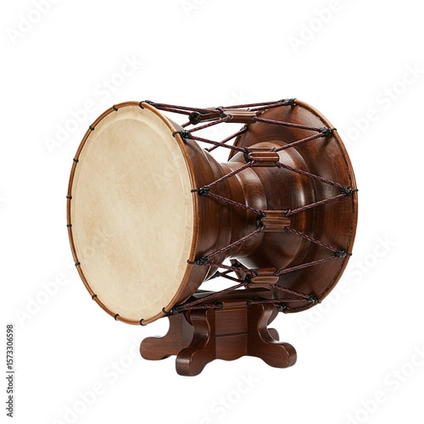 Obraz Korean Traditional Drum A Detailed View of a Janggu Percussion Instrument Asian Music Musical Instrument Cultural Artifact
