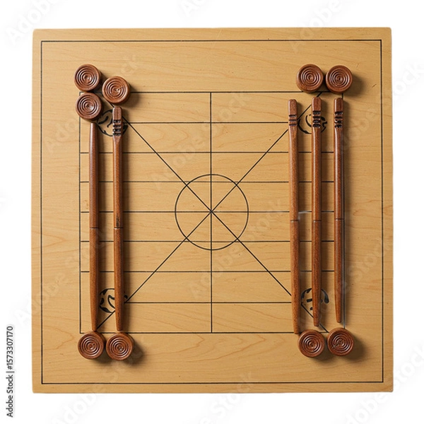Obraz Elegant Wooden Board Game Design Craftsmanship and Play