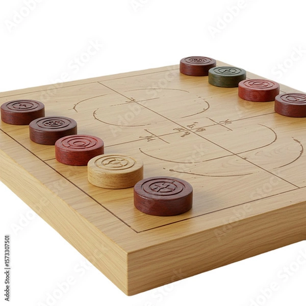 Obraz Discover the Ancient Game of Nine Mens Morris A Stunning Wooden Board Game