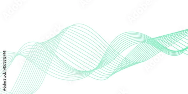 Fototapeta Abstract wavy lines for science, music technology futuristic, banner, business, template, flyer design. Abstract wavy lines gradient vector line blend element. Frequency sound wave lines and twisted