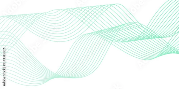 Fototapeta Abstract wavy lines for science, music technology futuristic, banner, business, template, flyer design. Abstract wavy lines gradient vector line blend element. Frequency sound wave lines and twisted