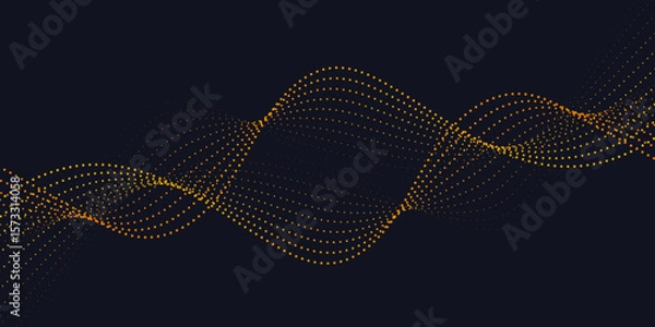 Fototapeta Abstract particles wave pattern dots, line particles isolated vector illustration. Technology background vector. Glowing energy waves with gradient. Neon Waves Background with energy light lines Flow.