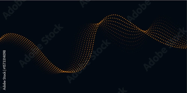 Fototapeta Abstract particles wave pattern dots, line particles isolated vector illustration. Technology background vector. Glowing energy waves with gradient. Neon Waves Background with energy light lines Flow.