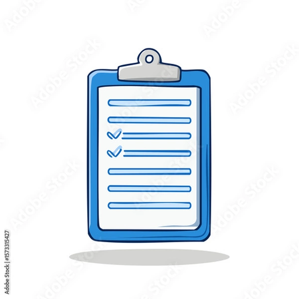 Fototapeta Blue Clipboard with Checkmarks Symbolizing Task Completion and List Management