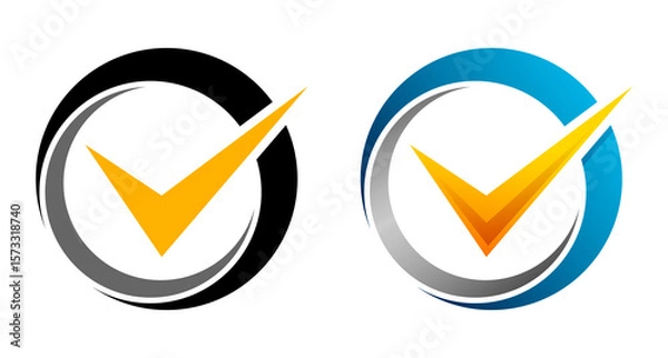 Fototapeta 3d check mark icon stock png vector illustration