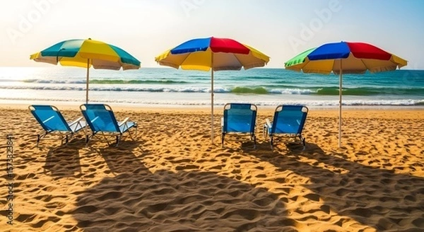 Obraz umbrellas on the beach