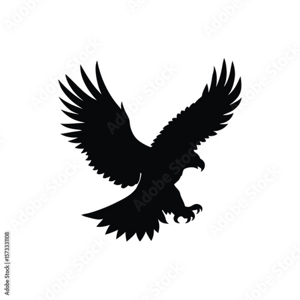 Obraz Flying eagle vector silhouette art illustration