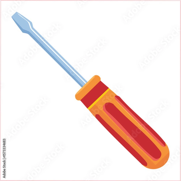 Fototapeta Cute screwdriver flat vector