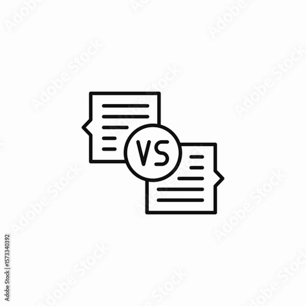 Obraz compare documents versus icon sign vector