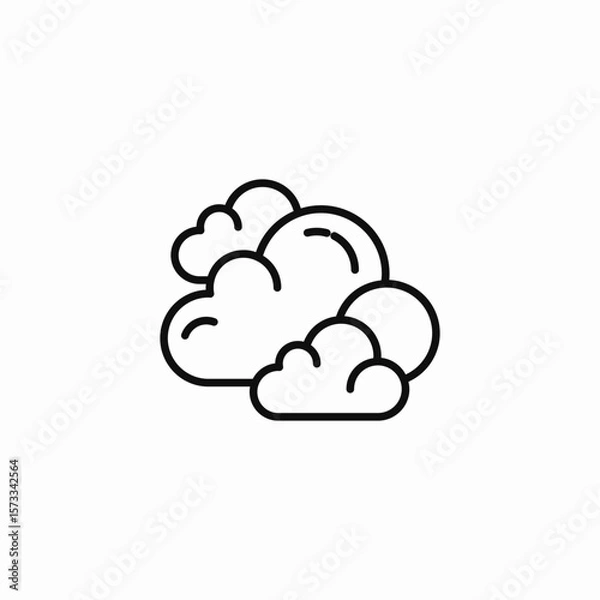 Fototapeta overcast weather clouds icon sign vector