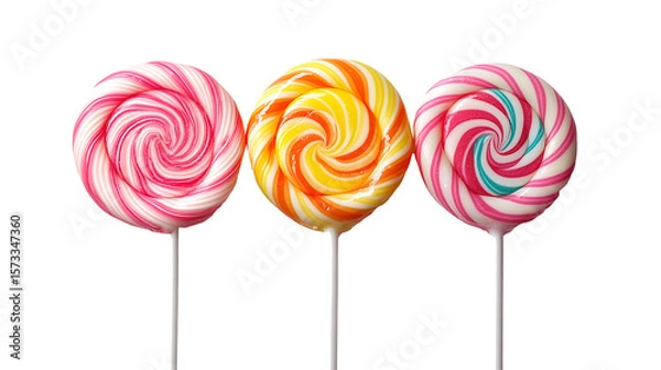 Fototapeta Colorful lollipop with swirls isolated on transpar .png
