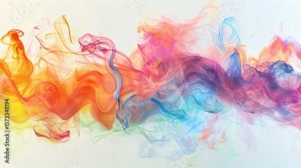 Fototapeta Abstract Colorful Smoke and Fluid Background with Vibrant Light Effects