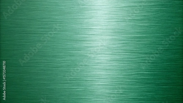 Fototapeta Brushed green metal surface with horizontal lines and subtle light reflection