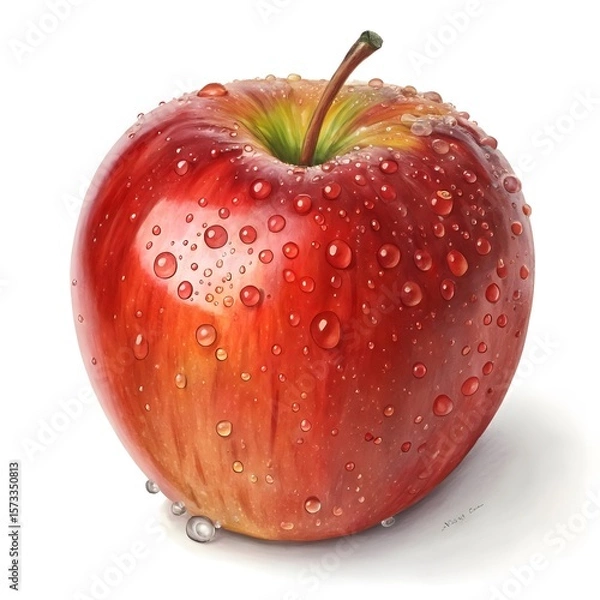 Fototapeta wet red apple