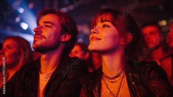 Obraz Enthralled Concertgoers: A Night of Music and Connection