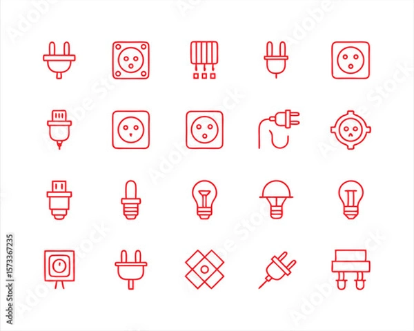 Obraz electical icon set