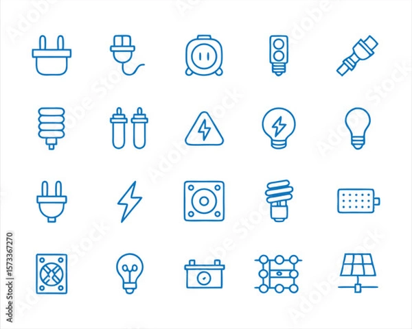 Obraz electical icon set